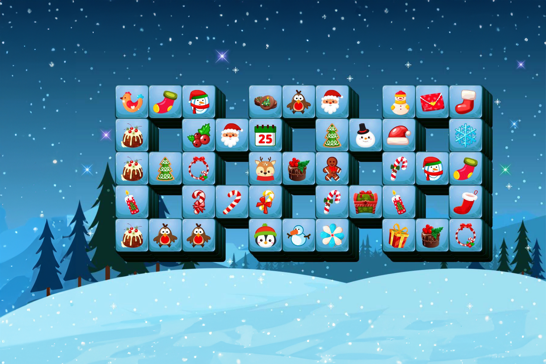 Xmas Mahjong Trio Solitaire