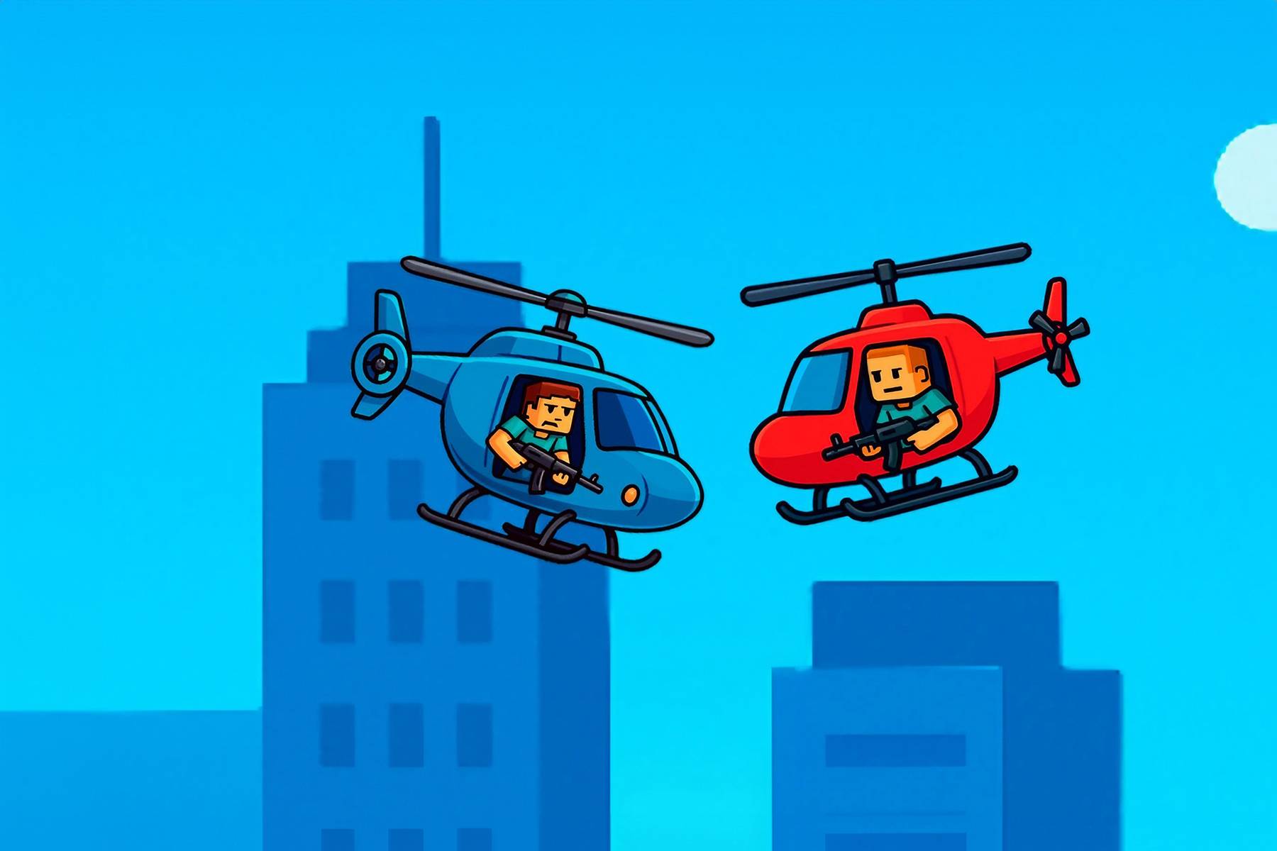 Helicopter Battle Steve 2 Player