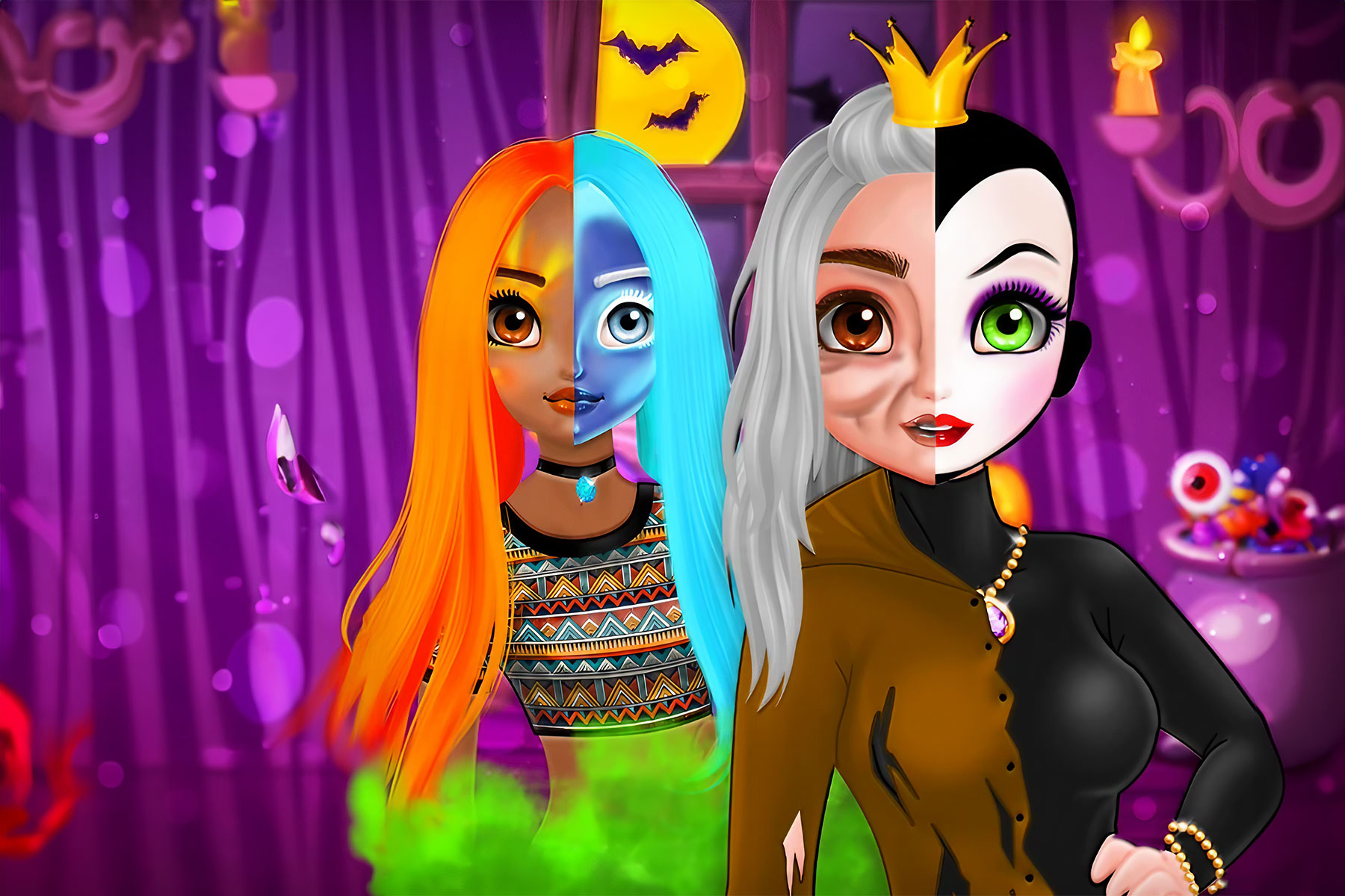 Princess Halloween Makeup HalfFaces Tutorial