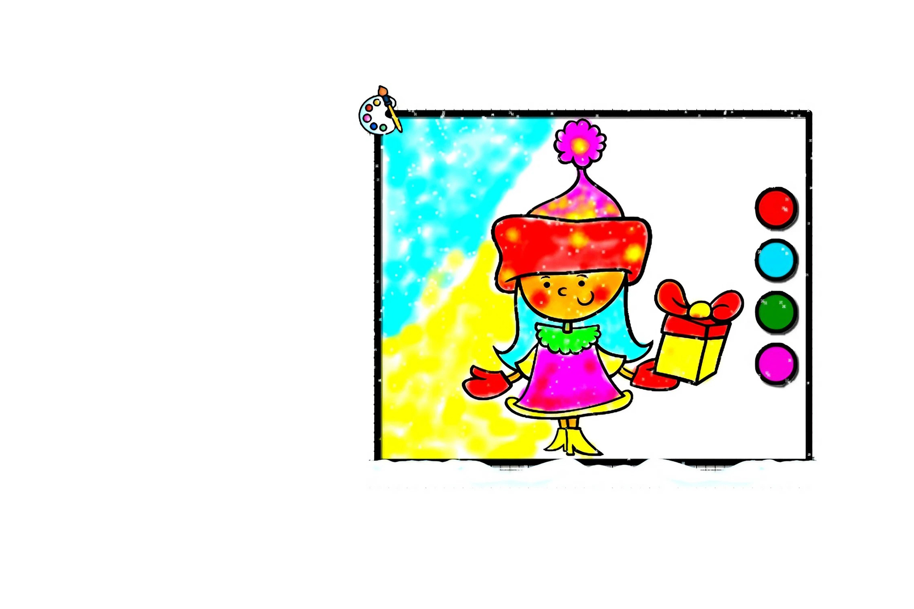 Easy Coloring Santa Claus