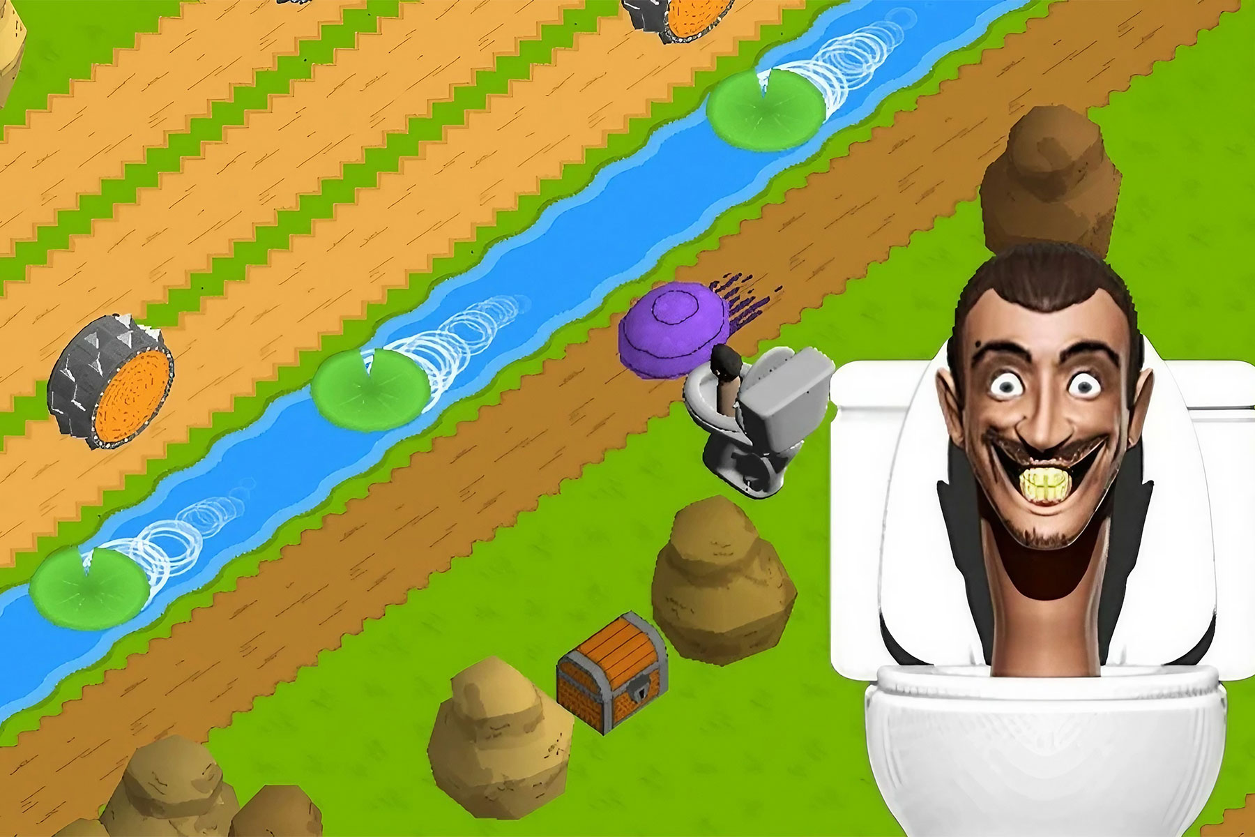 Skibidi Toilet Cross The Road