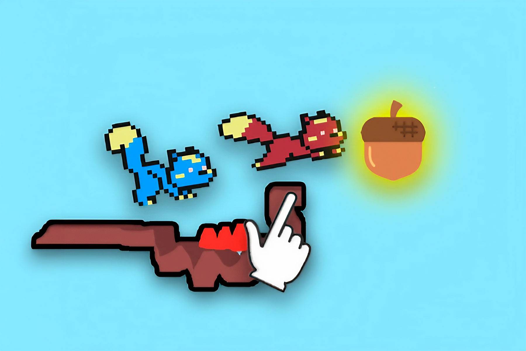 Squirrels and acorn - Draw your level!