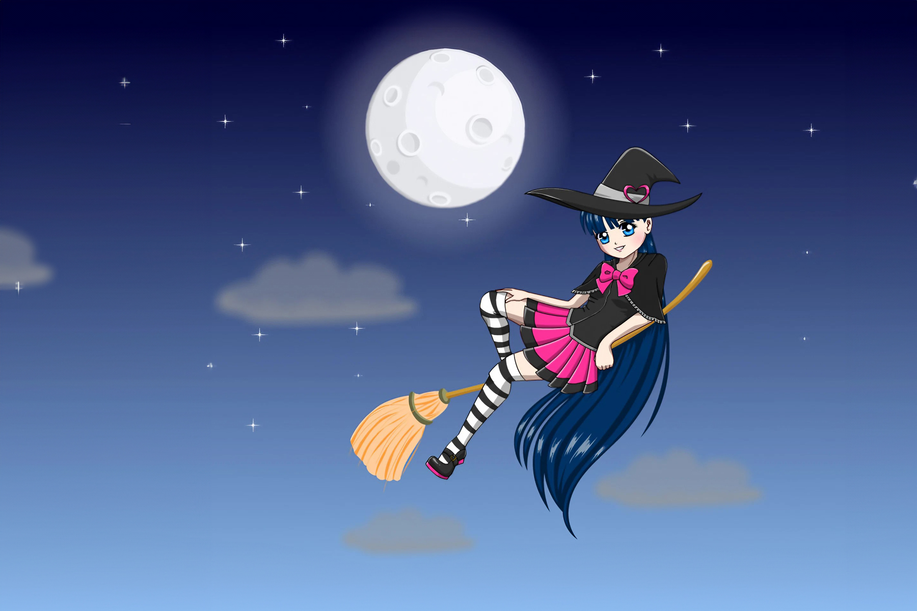 Kawaii Flying Witch Dress Up Game