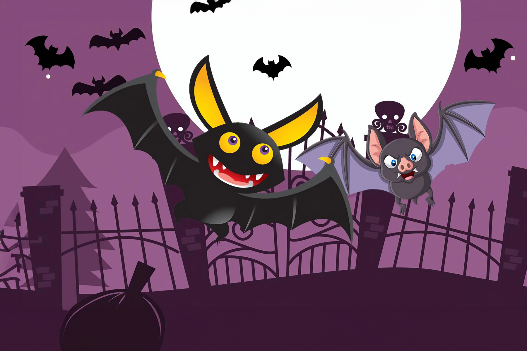 Scary Midnight Hidden Bats